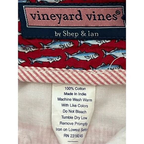 Vineyard Vines Seersucker Breaker Pant 30X32 Pink White Straight Flat Front Crop - Picture 11 of 11